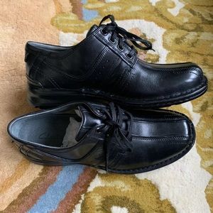 Mens Clark Black Casual Dress Shoes Laces Size 8